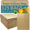 Reli. Paper Grocery Bags (125 Pcs Bulk) (12x7x17) 70 Lbs Basis, Extra Heavy Duty | Brown Paper Bag, Large Grocery Kraft Sacks -Takeout, Restaurant, Retail, Shopping(12x7x17 | 125 Pack)