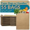 Reli. Paper Grocery Bags with Handles | 55 Pcs Bulk | 12″x7″x17″ | Kraft Brown Paper Bags, Large | Use for Grocery, Take-Out, Restaurant, Retail, Shopping
