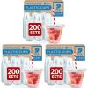 Reli. Plastic Cups with Lids 9 oz (200 Sets) | Clear Plastic Cups with Lids | 9 oz Disposable PET Bulk | PET Container Clear with Flat Tops for Party, Desserts, Coffee, To Go Drinks(9 oz (Pack of 3))