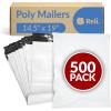 Reli. Poly Mailers 14.5×19 | 500 Pcs Bulk | Shipping Bags/Shipping Envelopes | White Packaging Bags for Shipping | Non-Padded Polymailers, Self Sealing Shipment Bags for Clothing, Bulk (White)(White (500 Pcs))