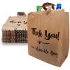 Reli. Reusable Thank You Bags | 50 Pack, 2 Mil | Brown/Kraft Shopping Bags Plastic | 12″ L x 6.75″ W x 14″ H | Ideal for Groceries, Retail, Food Take Out/To Go, Small Business