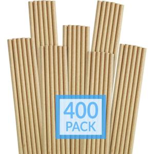 Reli. 400 Pack Paper Straws (Kraft Brown) | Paper Straws for Drinking – Disposable, Biodegradable/Eco-Friendly | Use for Crafts, Party Decoration Supplies, Restaurants, Juice (Brown)