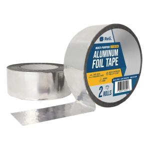 Reli. Aluminum Tape | 2 Rolls | 2″ x 50 Yards Per Roll (100 Yards Total) | Aluminum Foil Tape Two Inch Wide | Foil Adhesive for Metal Repair, HVAC, Sealing & Patching Air Ducts/Duct Work | Silver