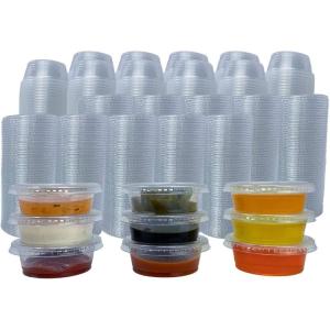 Reli. Condiment Cups with Lids, 1.5 oz (500 Sets, Bulk) Jello Shot Cups/Plastic Disposable Portion Cups (1 oz – 1.5oz Capacity) Portion/Souffle 1oz for Condiments, Bulk