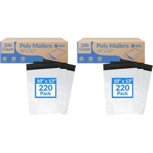 Reli. Poly Mailers 10×13″ | 220 Pcs – White | Shipping Envelopes | Mailer/Packaging Bags for Shipping | Non-Padded Polymailers, Self Sealing Shipping Bags for Clothing (White)(10×13″ (Pack of 2))