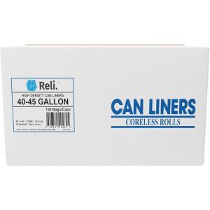 Reli. Premium 40-45 Gallon Trash Bags | 150 Count | Made in USA | Heavy Duty | Bulk | SuperValue | Black Multi-Use Garbage Bags