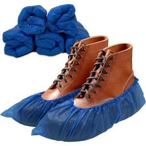 Reli. Shoe Covers, Disposable | 50 Pack (25 Pairs) – One Size Fits All | Non Slip, Disposable Shoe Covers for Indoors | Disposable Booties Shoe Protector – Waterproof, Plastic Single Use | Blue