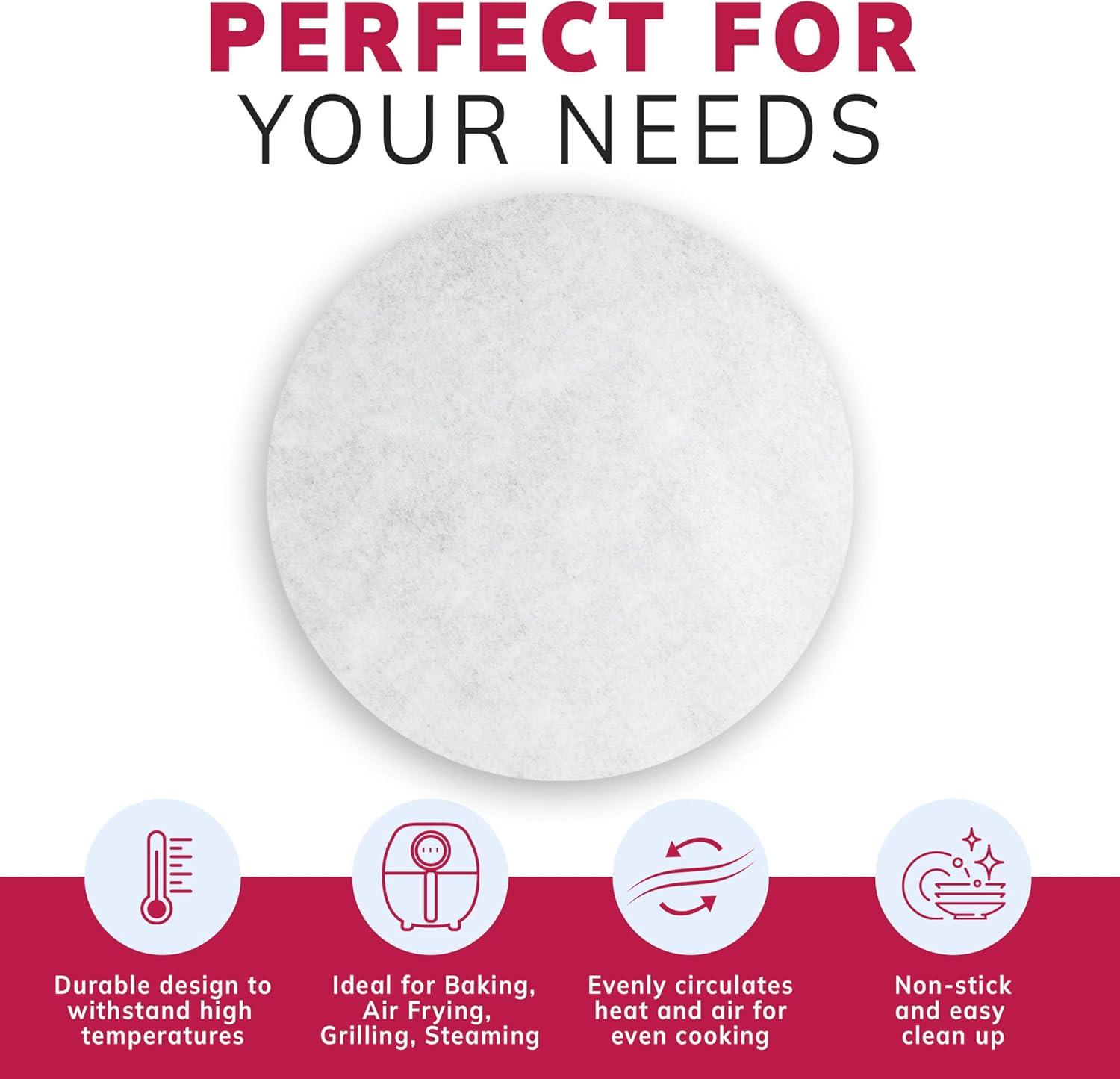 image:imageReli Parchment Paper Rounds 9 Inch 400 Count White Round Parchment Paper Sheets for Baking Air Fryer NonStick 9 Liner Sheets Food Grade Cooking Baking for Cakes Steaming