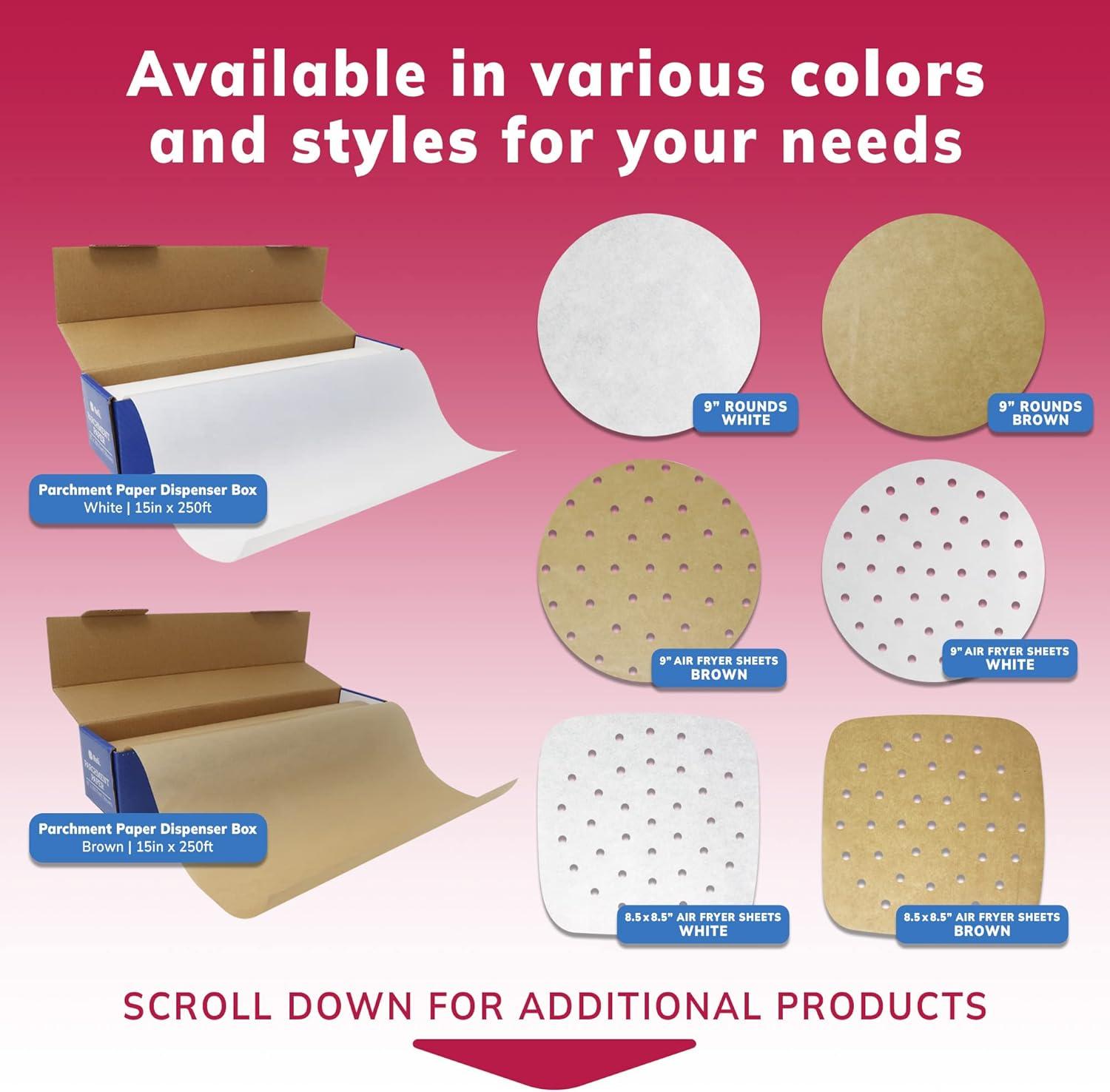image:imageReli Parchment Paper Rounds 9 Inch 400 Count White Round Parchment Paper Sheets for Baking Air Fryer NonStick 9 Liner Sheets Food Grade Cooking Baking for Cakes Steaming