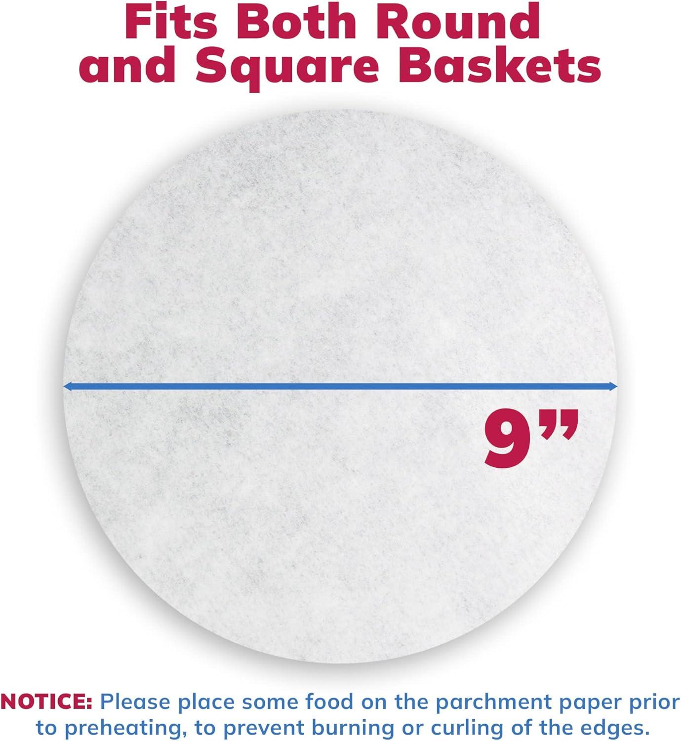 image:imageReli Parchment Paper Rounds 9 Inch 400 Count White Round Parchment Paper Sheets for Baking Air Fryer NonStick 9 Liner Sheets Food Grade Cooking Baking for Cakes Steaming