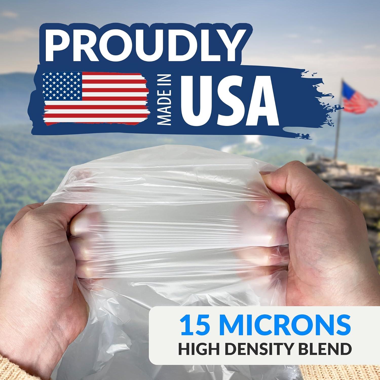 image:imageReli Premium 50 Gallon Trash Bags 200 Count Made in USA Heavy Duty Bulk SuperValue Clear MultiUse Garbage Bags