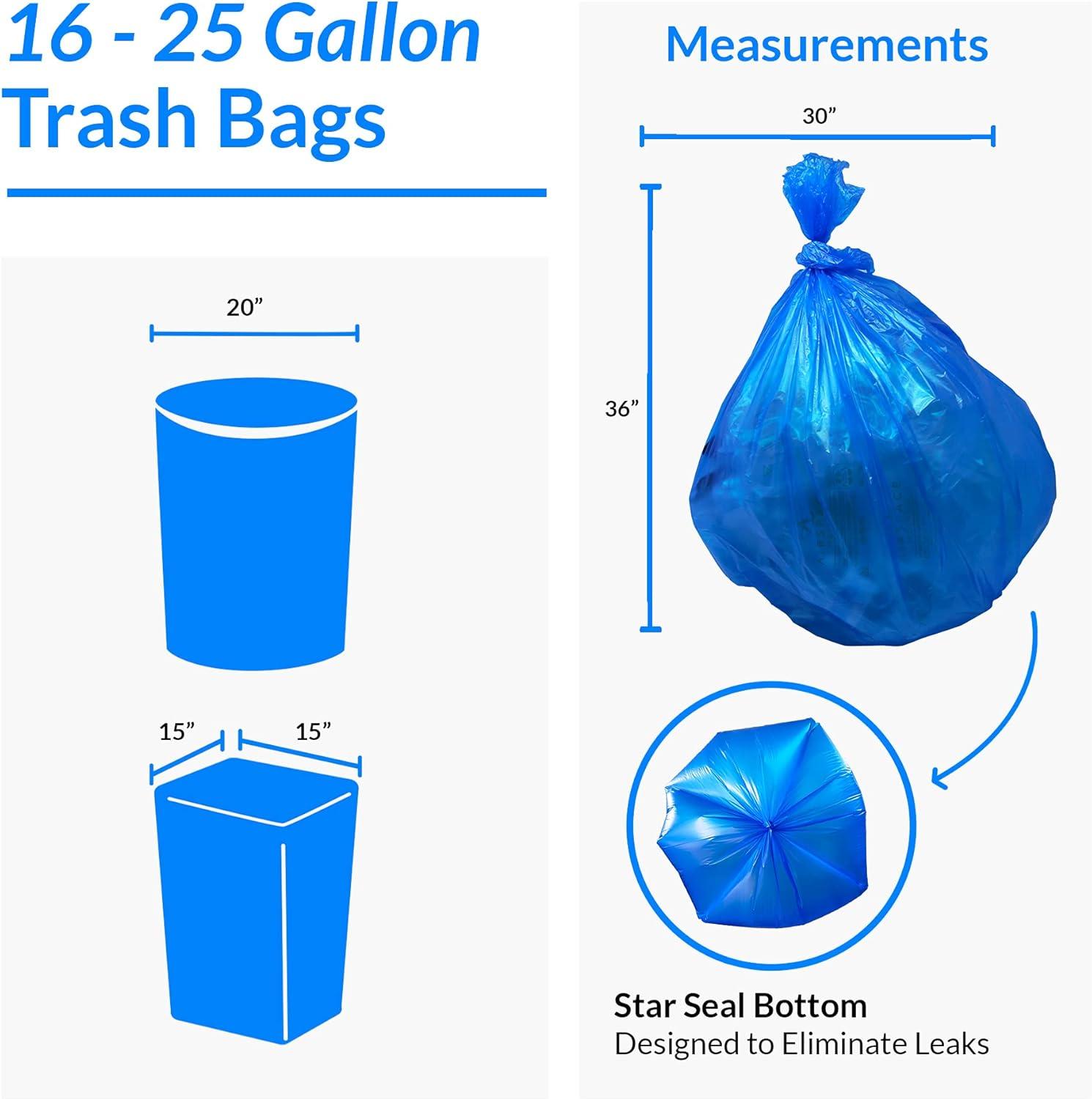 image:imageReli SuperValue 1625 Gallon Recycling Bags 120 Count Blue Trash Bags