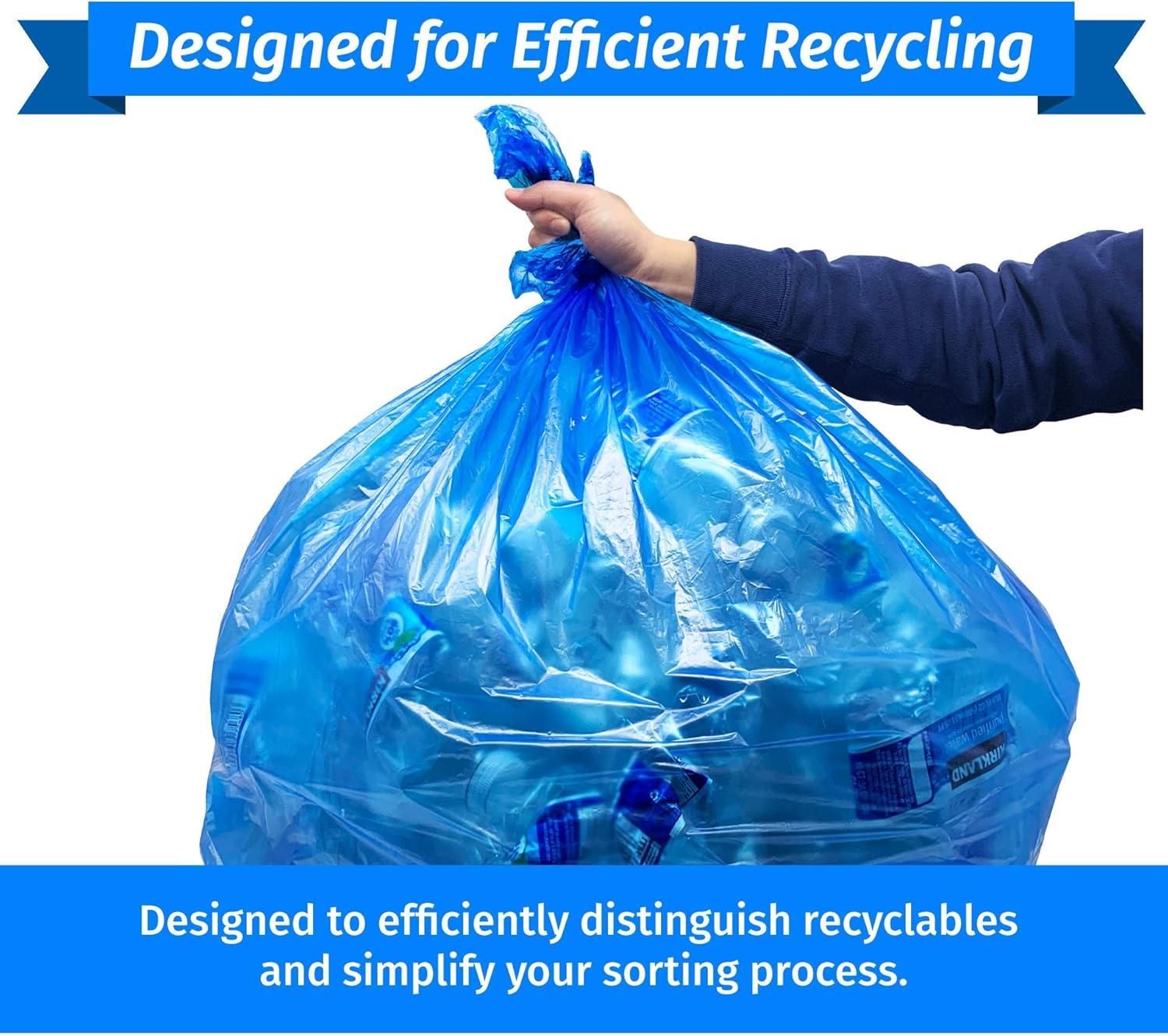 image:imageReli SuperValue 1625 Gallon Recycling Bags 120 Count Blue Trash Bags