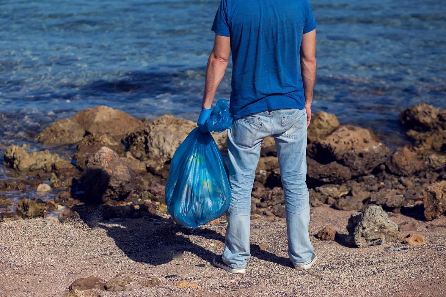 image:imageReli SuperValue 1625 Gallon Recycling Bags 120 Count Blue Trash Bags