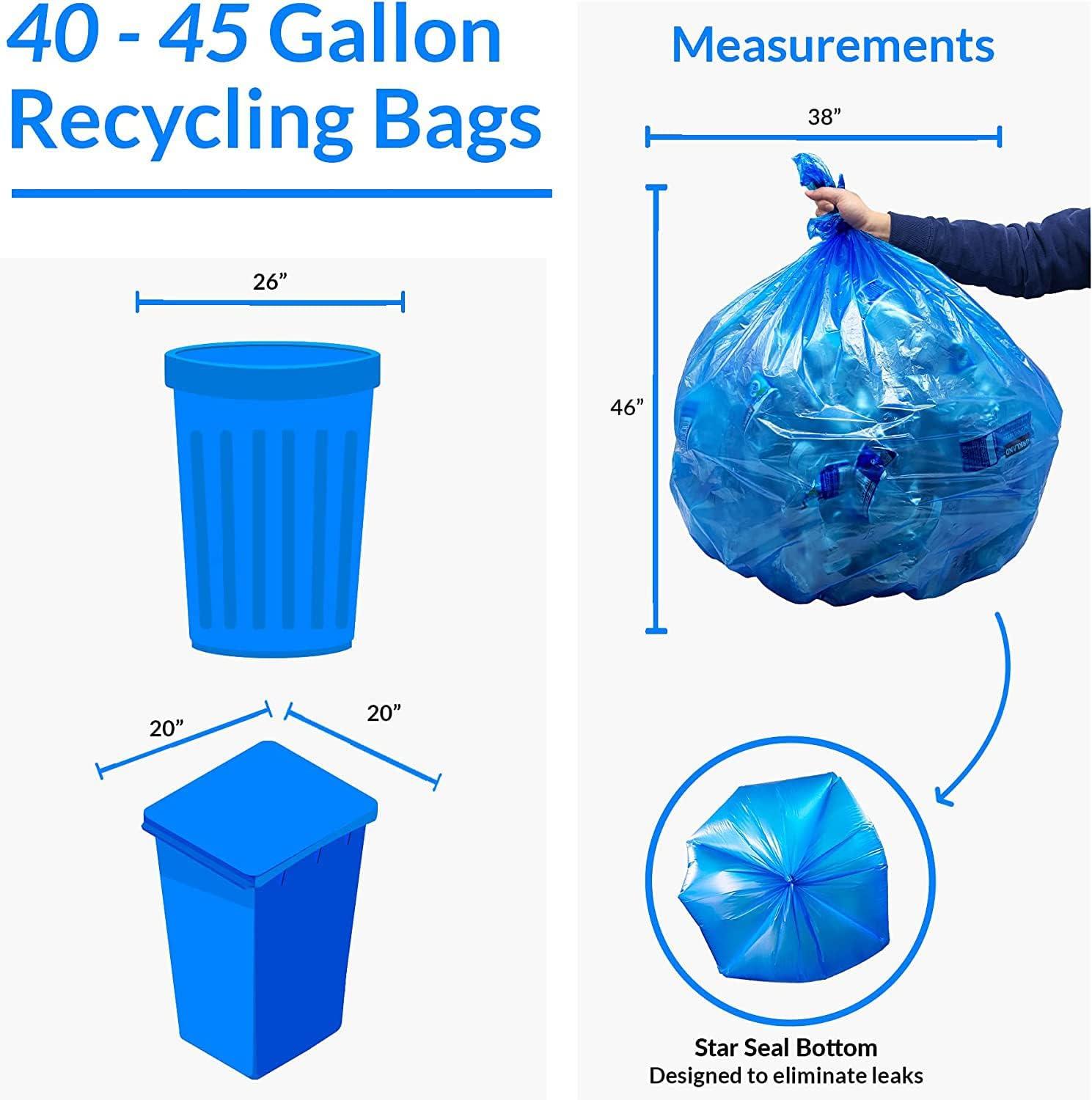 image:imageReli SuperValue 4045 Gallon Recycling Bags 100 Count Blue Trash Bags