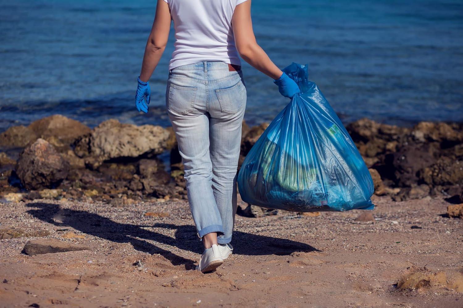 image:imageReli SuperValue 4045 Gallon Recycling Bags 100 Count Blue Trash Bags