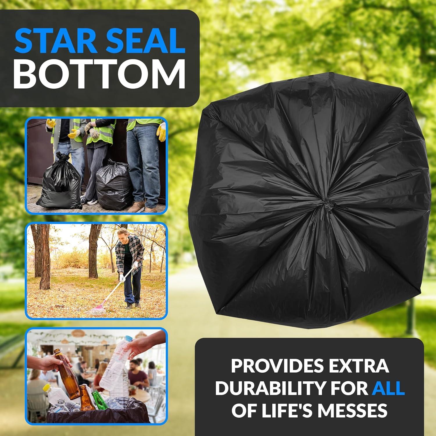 image:imageReli SuperValue 65 Gallon Trash Bags 120 Count Made in USA Heavy Duty Bulk Black MultiUse Garbage Bags