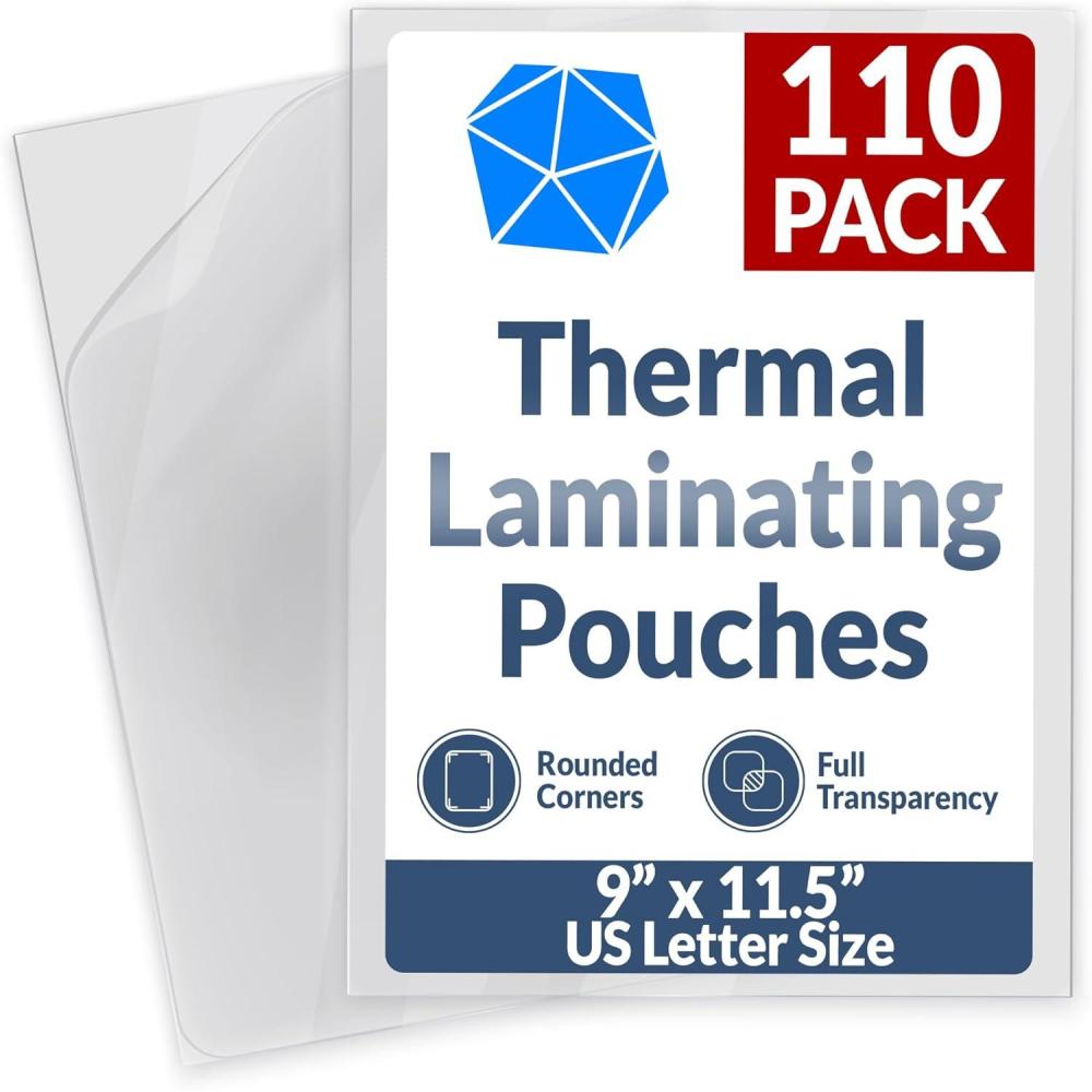 image:imageReli Thermal Laminating Pouches 110 Pack 9x115 Laminating Sheets for Letter Size Paper 85 x 11 Thick 5 Mil Comparable Lamination Pouches Clear Plastic Paper for Heat Laminator Machine