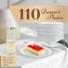 Reli. 110 Pcs Plastic Dessert Plates, Disposable (7.5 inch, White w/Gold Rim) | Plates for Party, Heavy Duty | Hard Plastic Small Dessert Platter for Wedding, Birthday, Salad/Appetizer (7.5″)