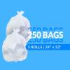 Reli. 13 Gallon Trash Bags | 250 Bags | Clear | Tall Kitchen | Strong | Garbage