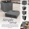 Reli. 13x13x13 Storage Cube Bins (4 Pack) | Large Cube Organizer Bins | 13×13 Fabric Storage Boxes | Fits Kallax | Collapsible, Foldable Fabric Cubby Box (Square) | Kids Room Organization (Dark Gray)