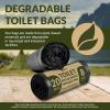 Reli. (20 Count) Portable Toilet Bags Compostable (8 Gallon – 1 Mil Thick) | Camping Toilet Bags | ASTM D6400 | Use for Portable Commode, Camp, Travel, Hiking (Black)