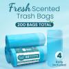 Reli. 4 Gallon Trash Bags Drawstring (200 Count Bulk) | Fresh Scented Small Trash Bags for Bathroom Can | 2 Gal – 3 Gallon – 4 Gal Small Trashcan Liners (Blue)