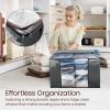 Reli. 90L Large Clothes Storage Bags (6 Pack) Closet Organizers and Storage Containers | Foldable Bins with Lids & Handles | Large Bags for Towels, Comforters, Blankets | Grey(6)