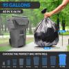 Reli. 95 Gallon Trash Bags Heavy Duty (15 Count) | Black | Twist Ties Included | Extra Tough, Leak-Proof Garbage Bags | Ideal for Large Clean Ups