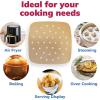 Reli. Air Fryer Parchment Paper Liners (400 Pcs) Brown | 8.5 Inch Square Disposable Liner Sheets | Parchment Paper for Air Fryer, Steaming, Baking | Perforated, Food Grade