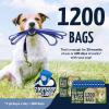 Reli. Biodegradable Dog Poop Bags Rolls (1200 Pack, 80 Rolls) | 9″x13″ Poop Bags | Unscented, Leak Proof Oxobiodegradable Pet Waste Clean Up | Blue Eco-Friendly | 2 Leash Clip Holders Included