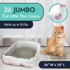 Reli. Cat Litter Box Liners (36 Count), Jumbo | Drawstring Litter Box Liner | Heavy Duty for Cat Pan, Pet Waste | Kitty Poop Bags, Drawstring Handles (White)(1 Count (Pack of 36))