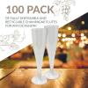 Reli. Champagne Flutes Plastic | 100 Pack | 4.5 oz – Silver Glitter | Premium Plastic Champagne Flutes | Party-Perfect for Celebrations