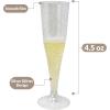 Reli. Champagne Flutes Plastic | 100 Pack | 4.5 oz – Silver Glitter | Premium Plastic Champagne Flutes | Party-Perfect for Celebrations