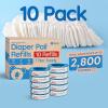 Reli. Diaper Pail Refill Bags, Compatible with Genie Complete, Expressions (10 Pack) Pail Refills Unscented | Odor Blocking, Strong, Easy Replacement | Holds up to 2,800 Newborn Diapers