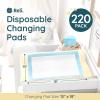 Reli. Disposable Changing Pads for Baby (220 Pack) | Disposable Diaper Changing Pads, 13″ x 18″ | Super Absorbent, Leak-Proof Liners | Waterproof, Quick Dry Underpads (Blue/White)