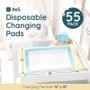 Reli. Disposable Changing Pads for Baby (55 Pack) | Disposable Diaper Changing Pads, 13″ x 18″ | Super Absorbent, Leak-Proof Liners | Waterproof, Quick Dry Underpads (Blue/White)