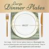 Reli. Disposable Plastic Plates, White & Gold Rim (110 Pcs, 10.25″) | Hard Plastic Dinner Plate | Elegant, Heavy Duty Disposable Round Platters for Party, Wedding, Event, Christmas (Gold Trim)