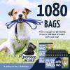 Reli. Dog Poop Bags Rolls (1080 Pack, 72 Rolls) | 9″x13″ Poop Bags for Dogs | Unscented, Leak Proof for Doggie/Pet Waste Clean Up | Black | 3 Leash Clip Holders Included | Bulk