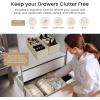 Reli. Drawer Organizer Clothes (14 Pack) | Dresser Drawer Organizers & Nursery Organization | Foldable Fabric Dresser Storage Dividers for Bras, Nursery, Changing Table, Baby Clothes, Clothing (Beige)