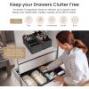 Reli. Drawer Organizer Clothes (14 Pack) | Dresser Organizer for Clothing | Drawer Bins for Bras, Nursery, Baby Clothes, Underwear, Socks | Foldable Fabric Dresser Storage Dividers (Gray)