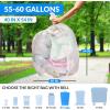 Reli. Easy Grab Trash Bags, 55-60 Gallon (150 Count) (Clear) – Star Seal Super High Density Rolls – Heavy Duty Can Liners, Garbage Bags, Bulk Bags – 50, 55, 60 Gallon Capacity(1 Count (Pack of 300))
