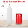 Reli. Plastic Squeeze Bottles, 16 oz. | 10 Pack | Condiment Squeeze Bottles for Sauces | Clear w/Red Tip Cap | 16 Ounce Hot Sauce, Ketchup | Condiments, Olive Oil, Glue