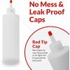 Reli. Plastic Squeeze Bottles, 16 oz. | 10 Pack | Condiment Squeeze Bottles for Sauces | Clear w/Red Tip Cap | 16 Ounce Hot Sauce, Ketchup | Condiments, Olive Oil, Glue