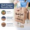 Reli. Reusable Thank You Bags | 250 Pack, 2 Mil | Brown/Kraft Shopping Bags Plastic | 12″ L x 6.75″ W x 14″ H | Ideal for Groceries, Retail, Food Take Out/To Go, Small Business(Medium)