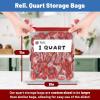 Reli. Slider Quart Storage Bags (550 Count) 8×7 inch, Quart Slider Bags, Food Storage | 1Qt Size, Write on Label | Bulk Clear w/Red Closure for Snacks, Lunch, Meal Prep