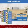Reli. Slider Quart Storage Bags (550 Count) 8×7 inch, Quart Slider Bags, Food Storage | 1Qt Size, Write on Label | Bulk Clear w/Red Closure for Snacks, Lunch, Meal Prep