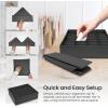 Reli. Sock Organizer (4 Pack) | 16+24 Cell Underwear Organizer | Drawer Dividers for Underwear, Socks, Ties, Belt | Foldable Fabric Storage Bins for Drawer, Closet, Dresser | 11.8 x 11.8 x 3.5 (Gray)