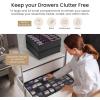 Reli. Sock Organizer (4 Pack) | 16+24 Cell Underwear Organizer | Drawer Dividers for Underwear, Socks, Ties, Belt | Foldable Fabric Storage Bins for Drawer, Closet, Dresser | 11.8 x 11.8 x 3.5 (Gray)