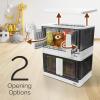 Reli. Storage Bins with Lids and Doors (4 Pack) | 8.4 Gallon Collapsible Storage Bins with Lids | Collapsible Stackable Plastic Cabinet with Built-in Wheels | Heavy Duty Closet Organizers